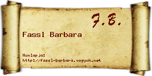 Fassl Barbara névjegykártya